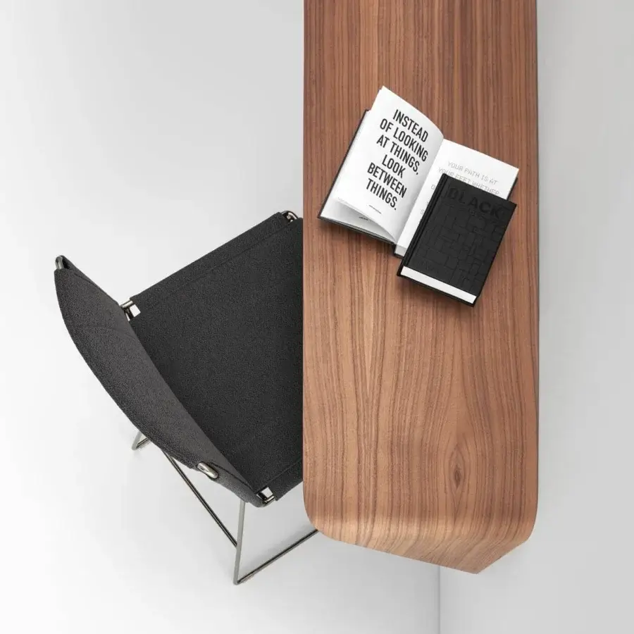 Exceptional MDF Italia Mamba Light desk crafted from medium density fibreboard in canaletto walnut with a satin finish