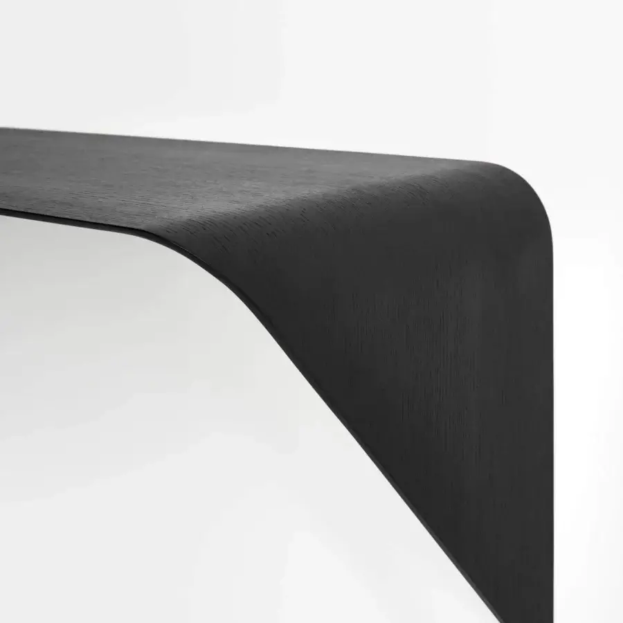 Exceptional MDF Italia Mamba Light desk crafted from medium density fibreboard with a sophisticated matte black finish revealing wood grain