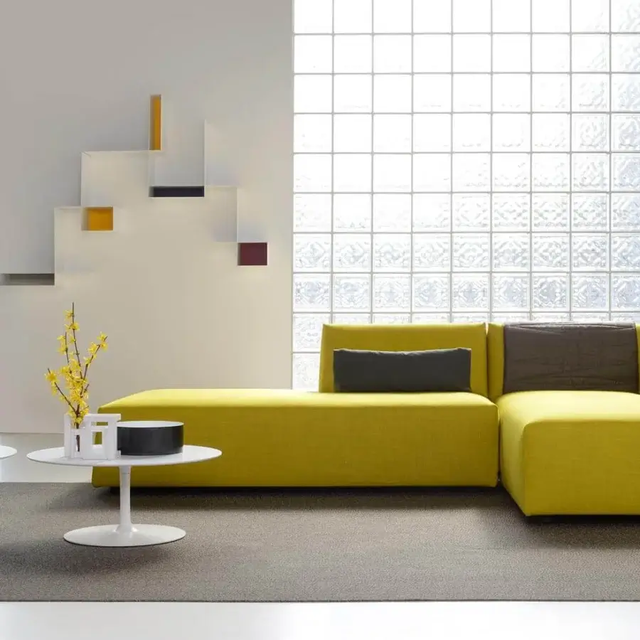 Distinguished MDF Italia Flow coffee table with matt white Cristalplant® top and smooth finish