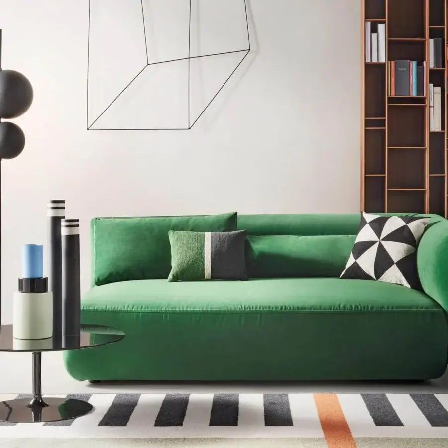 Superior MDF Italia Flow coffee table with gloss black Ceramilux® top and painted aluminum pedestal base