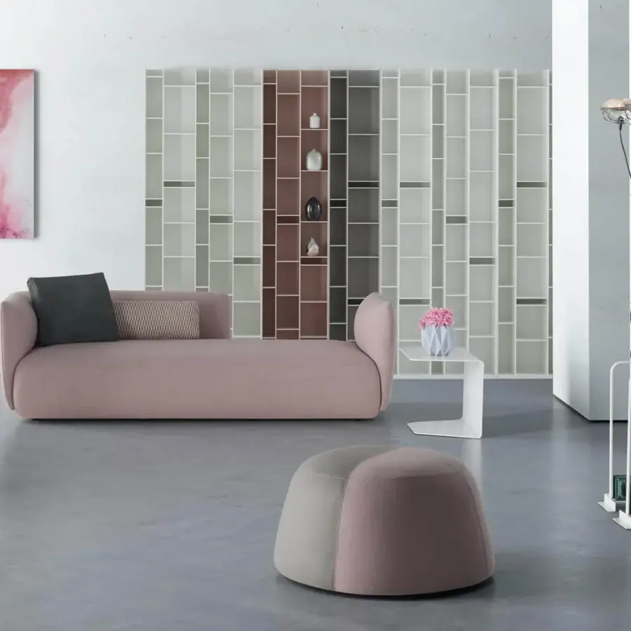 Distinguished MDF Italia Cosy side table with curved aluminum and smooth matte white epoxy powder coating
