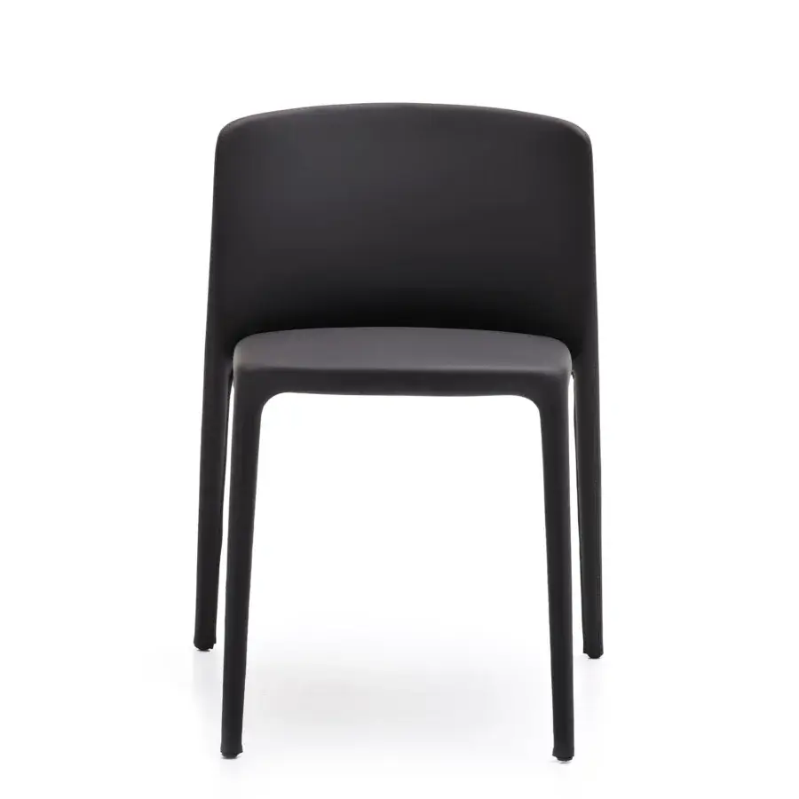 Superior MDF Italia Achille chair built with dark gray or black fabric upholstery and metal tubing frame
