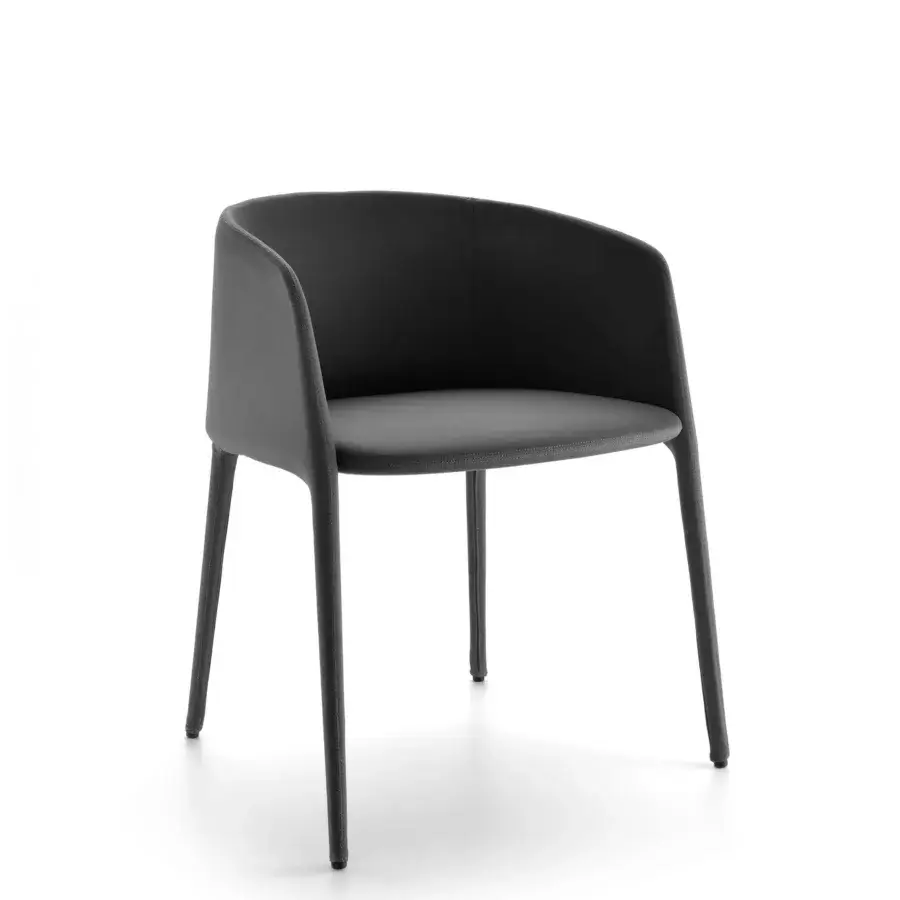 Exceptional MDF Italia Achille armchair with dark gray textile upholstery and matte finish creating a harmonious design