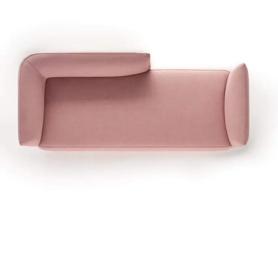 Superior MDF Italia Cosy sofa upholstered in muted rose textile with matte finish and continuous cushion