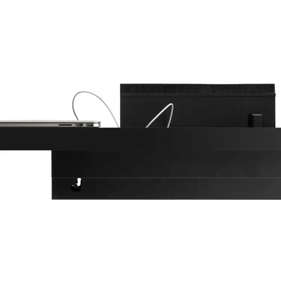 Distinguished MDF Italia Tense conference table in matte black with integrated cable management built for modern meeting spaces