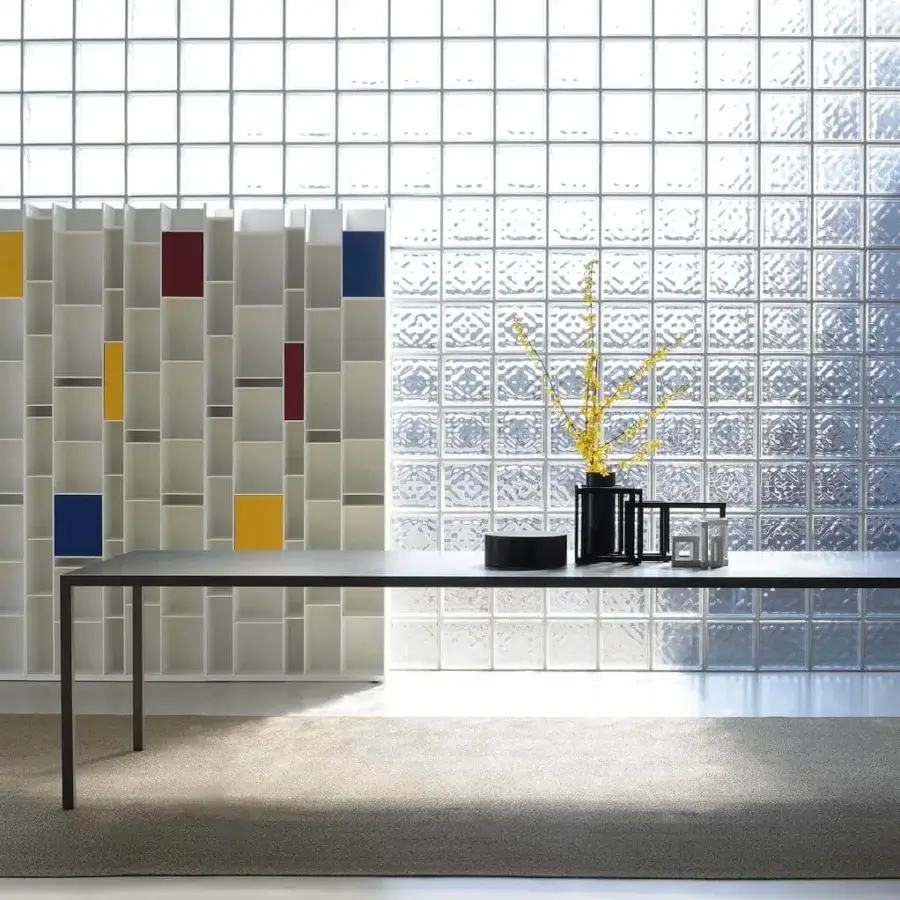 Exclusive MDF Italia Tense table crafted in acrylic resin and rock minerals with a monochromatic matte finish