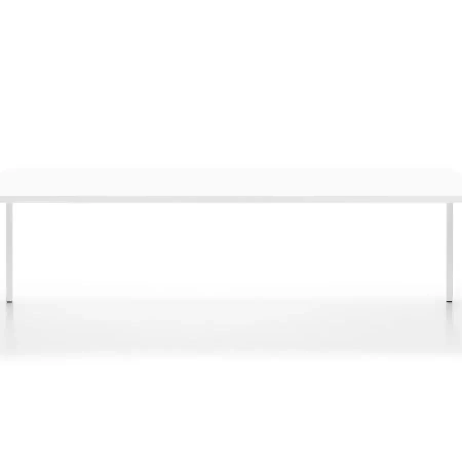 Distinguished MDF Italia Tense table crafted in white acrylic resin and rock minerals with a matte finish