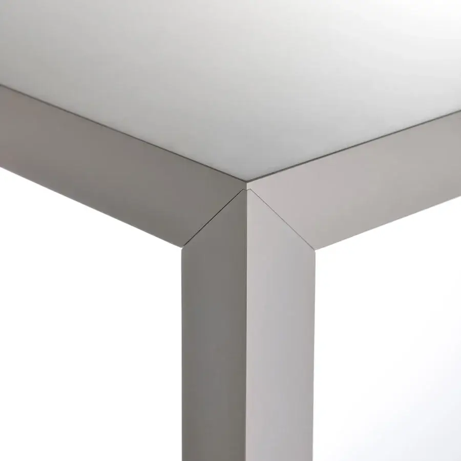 Innovative MDF Italia Tense table crafted in light gray acrylic resin and rock mineral with smooth matte finish