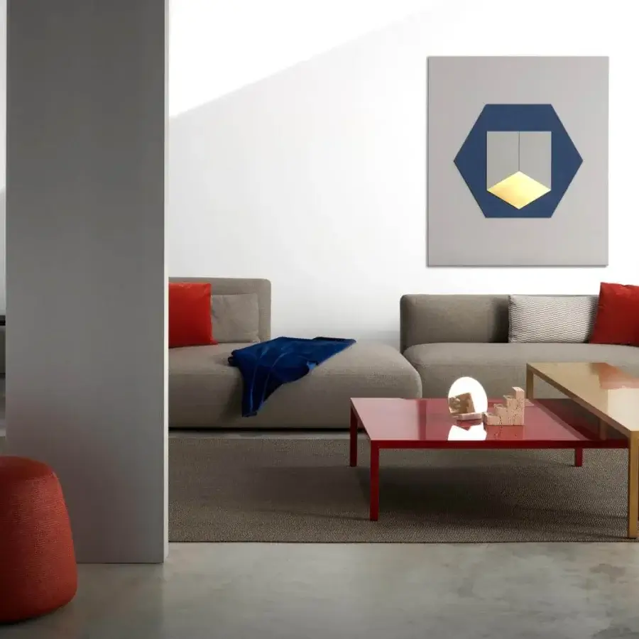 Exclusive MDF Italia Tense Material coffee table in glossy red with innovative construction and balanced proportions