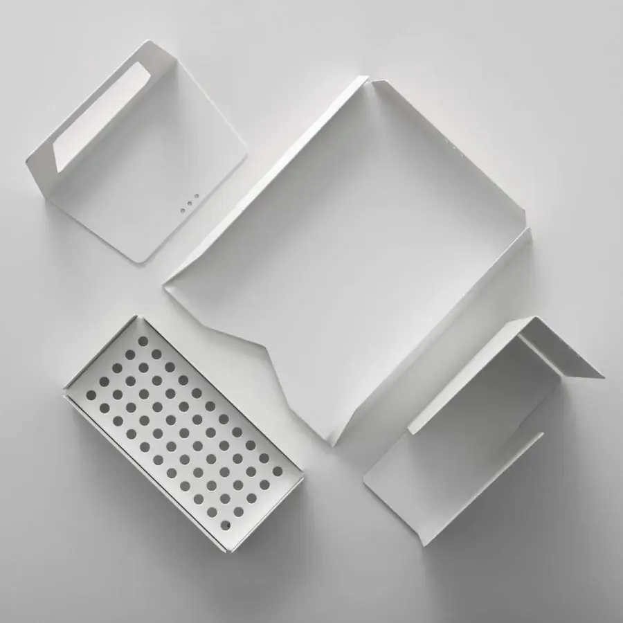 Distinguished MDF Italia 20.Venti workstation in white with a matte Fenix NTM laminate and epoxy powder coated steel frame