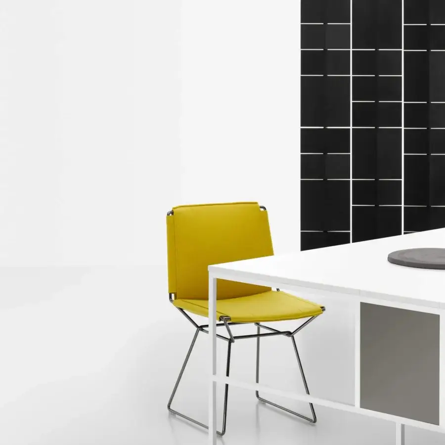 Distinguished MDF Italia 20.Venti desk with light grey melamine top and matt white epoxy powder coated steel frame