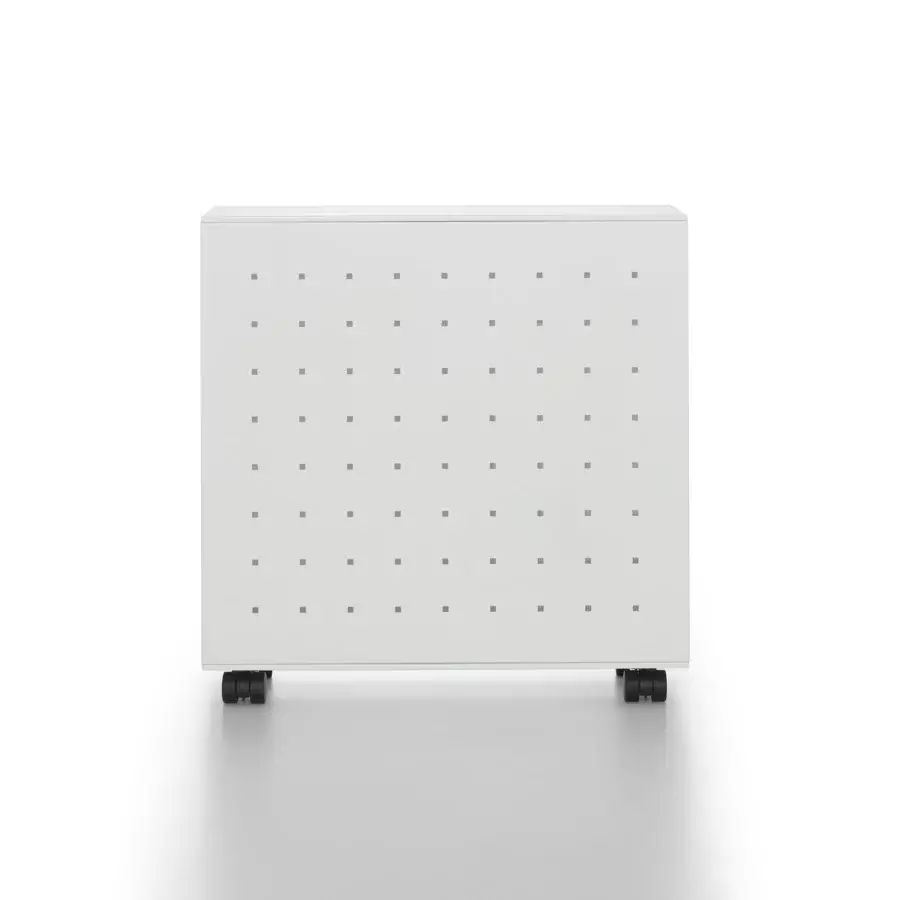 Refined MDF Italia 20.Venti desk with a crisp matte white melamine top and steel frame built with epoxy powder finish