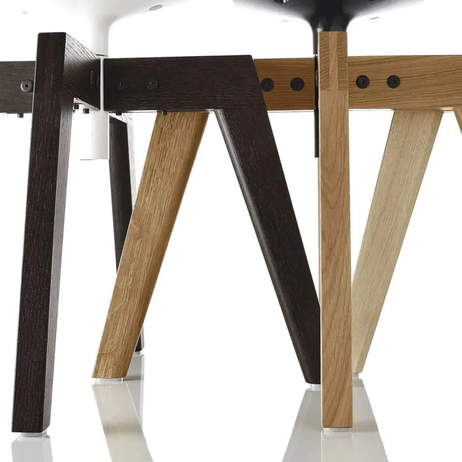 Exceptional MDF Italia Flow chair for modern living crafted with wood legs and a smooth light beige finish