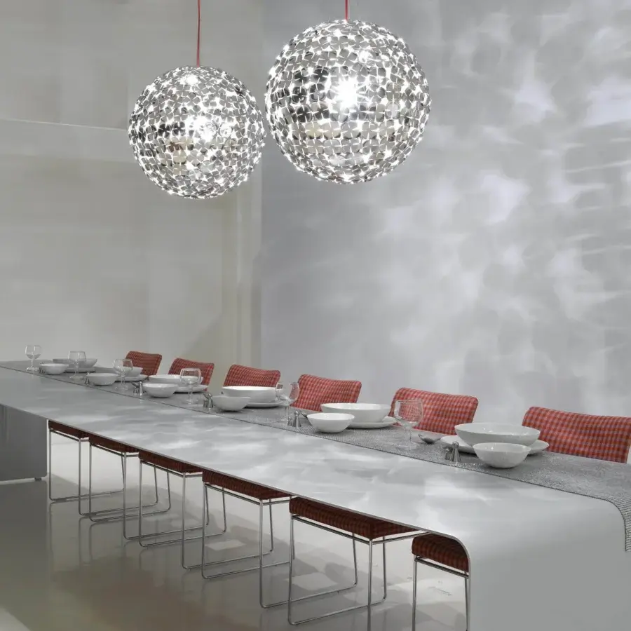 Elegant MDF Italia La Grande table crafted with curved natural aluminum sheet and gloss painted white finish
