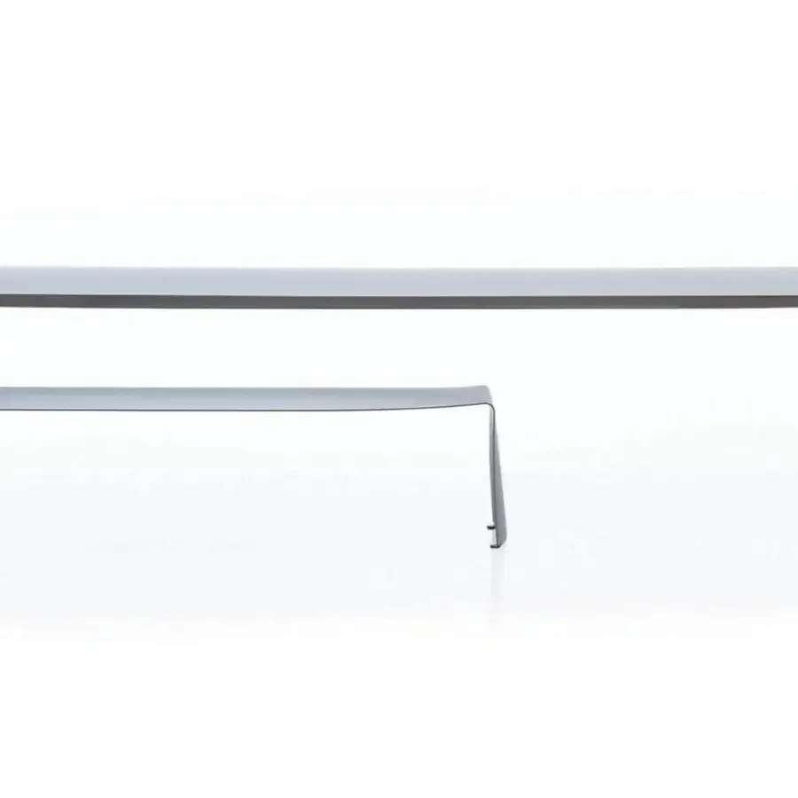 Superior MDF Italia La Grande table crafted with a curved natural aluminum sheet and smooth matte painted finish