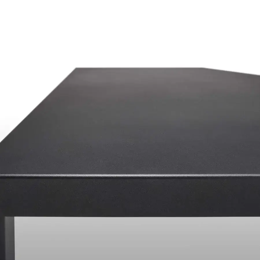 Superior MDF Italia Tense Outdoor table crafted from aluminum sheet with a matte dark gray goffered painted finish