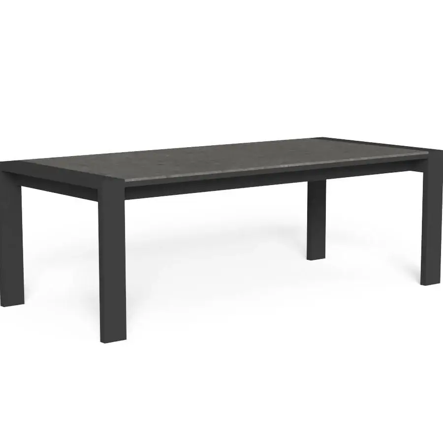 Distinguished Talenti Argo Alu table with dark gray stone-like porcelain stoneware tabletop and powder-coated aluminum base