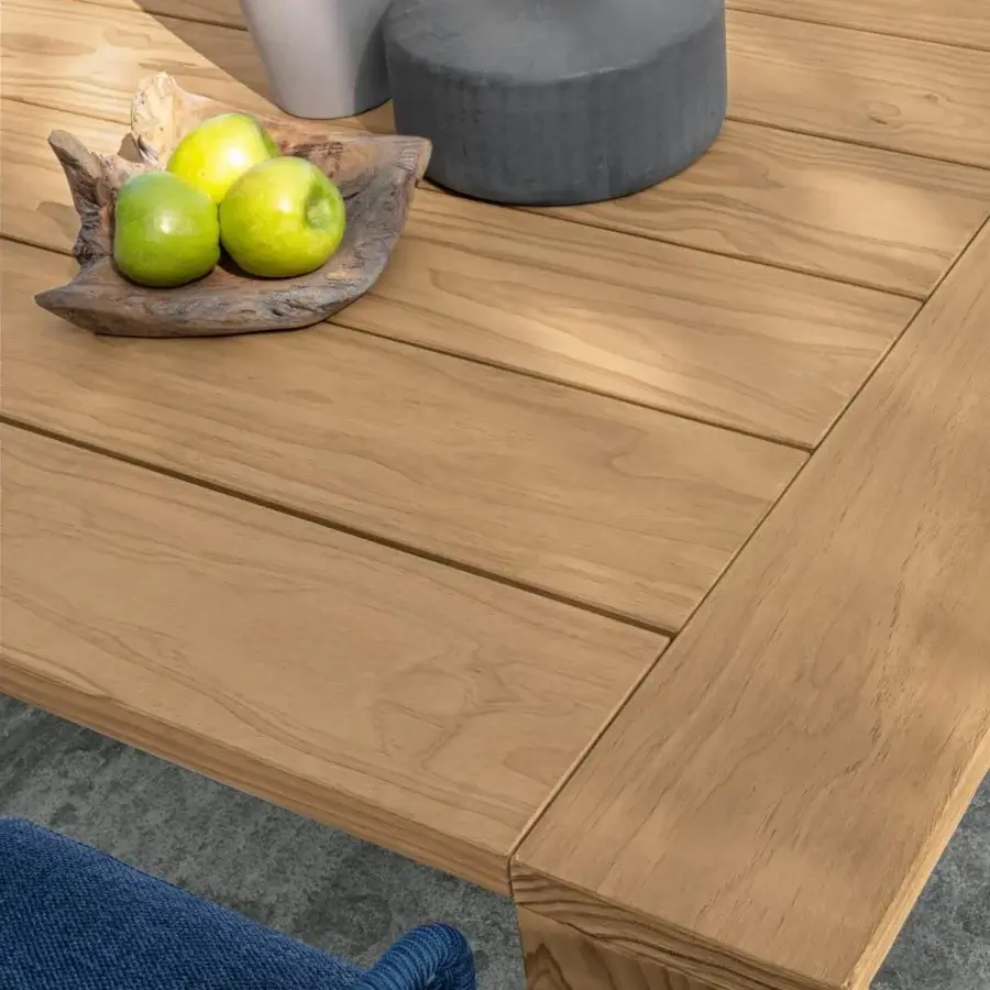Exceptional Talenti Argo Wood table crafted in accoya wood with a light brown finish and rectangular slated top