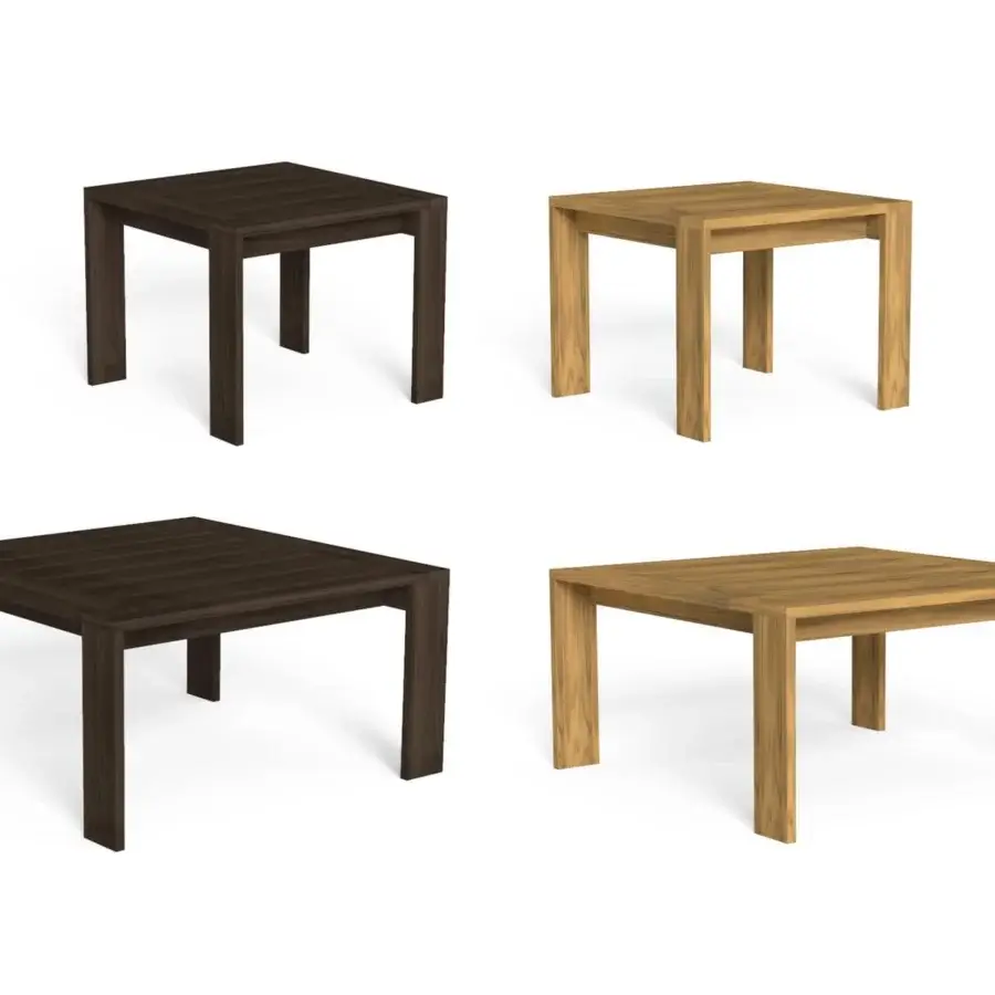 Elegant Talenti Argo Wood table crafted in accoya wood with clean lines and a lighter tan finish