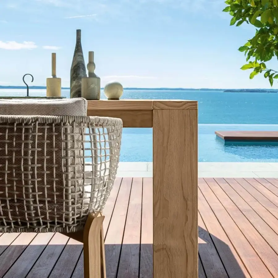 Superior Talenti Argo Wood table crafted in medium brown accoya wood with smooth matte finish
