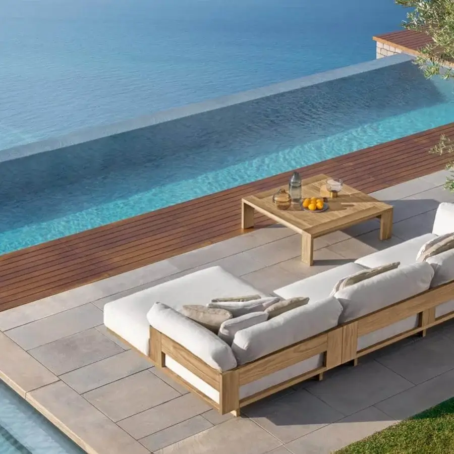 Distinguished Talenti Argo Wood coffee table crafted in weather-resistant accoya wood with a smooth matte finish