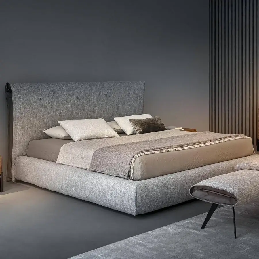 Sophisticated Bonaldo Groove nightstand with walnut canaletto veneered wood and sleek metal base in a matte finish