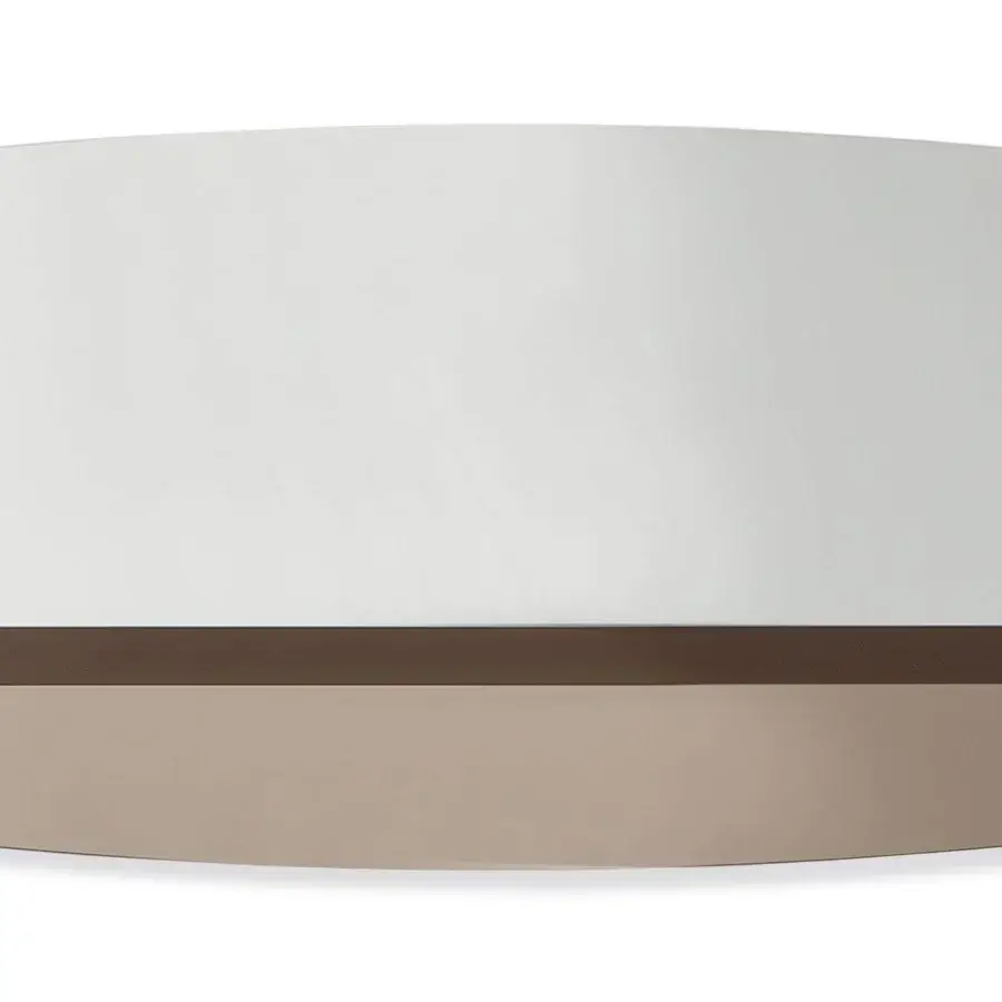 Captivating Bonaldo Lake mirror with a rounded rectangular silhouette, reflective glass and bronze painted bands