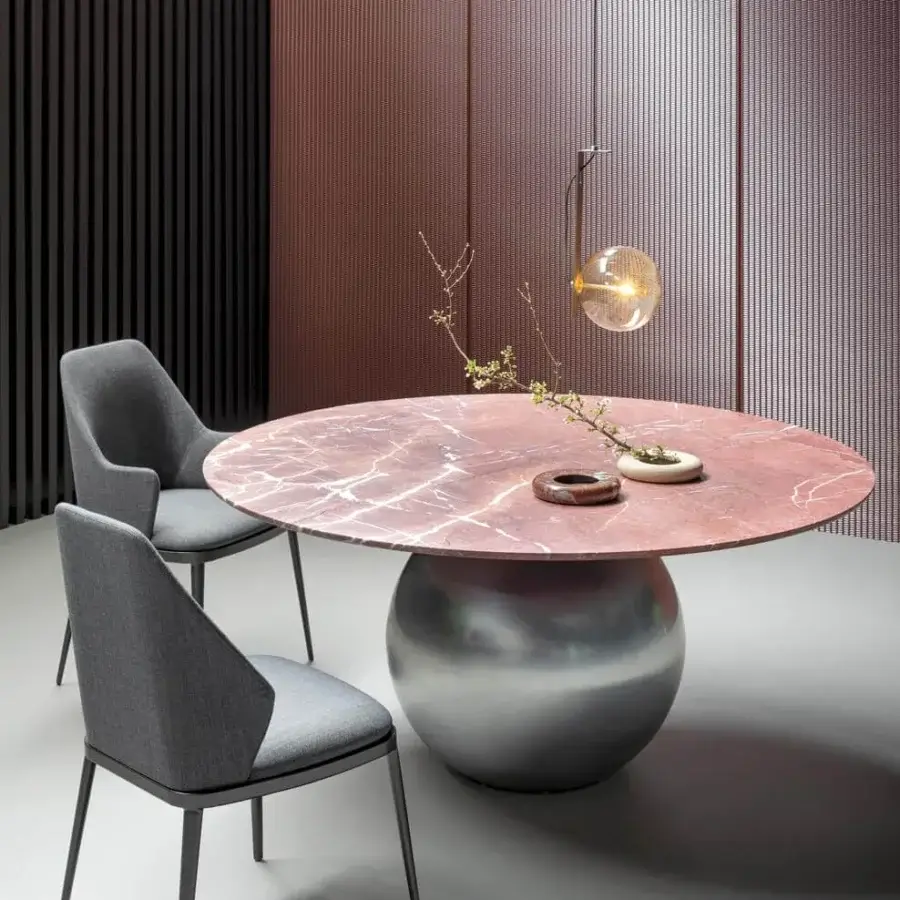 Superior Bonaldo Mida chair in gray textile with dark metal legs exhibits a matte finish