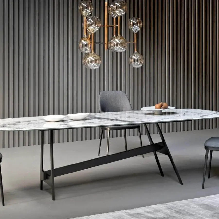 Distinguished Bonaldo Mida armchair upholstered in sleek gray textile with slender metal legs presents a harmonious finish