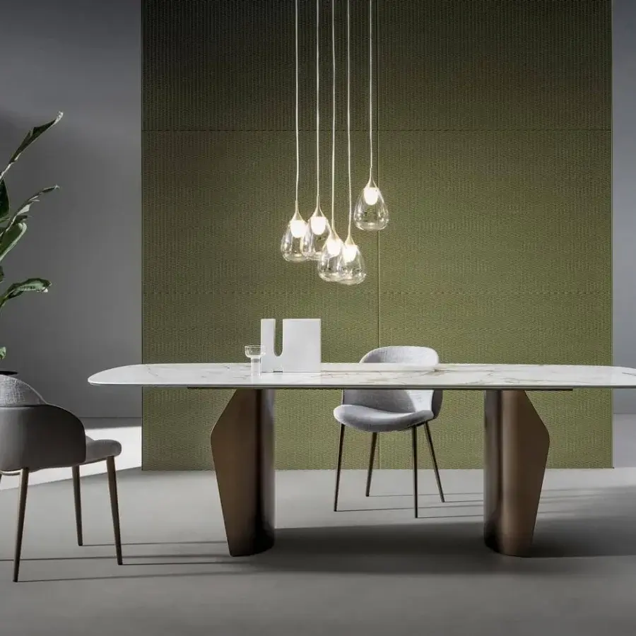Sophisticated Bonaldo My Way chair with steel and plywood structure, light gray fabric upholstery and dark gray smooth synthetic back