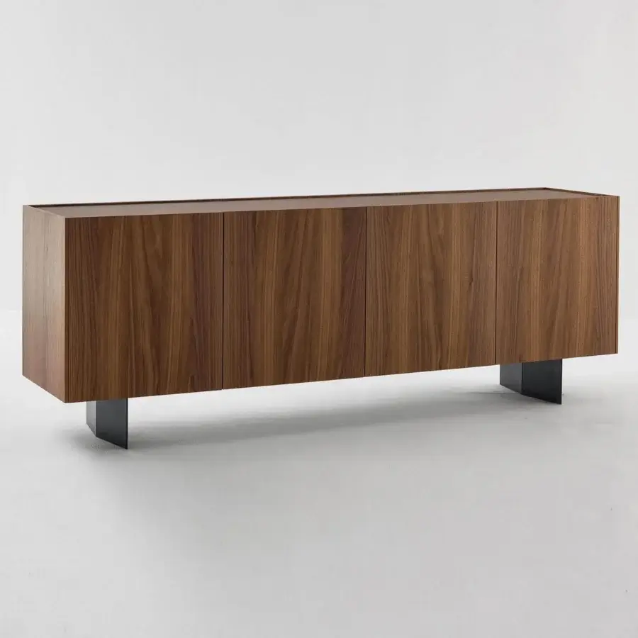 Elegant Bonaldo Outline sideboard crafted in canaletto walnut with a warm finish and harmonious top construction