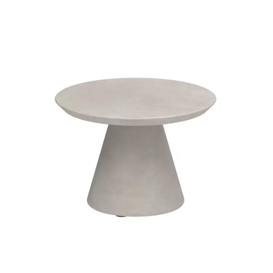 Distinguished Royal Botania Conix side table with conical base and round top in polished neutral gray fibre-reinforced Ductal® concrete