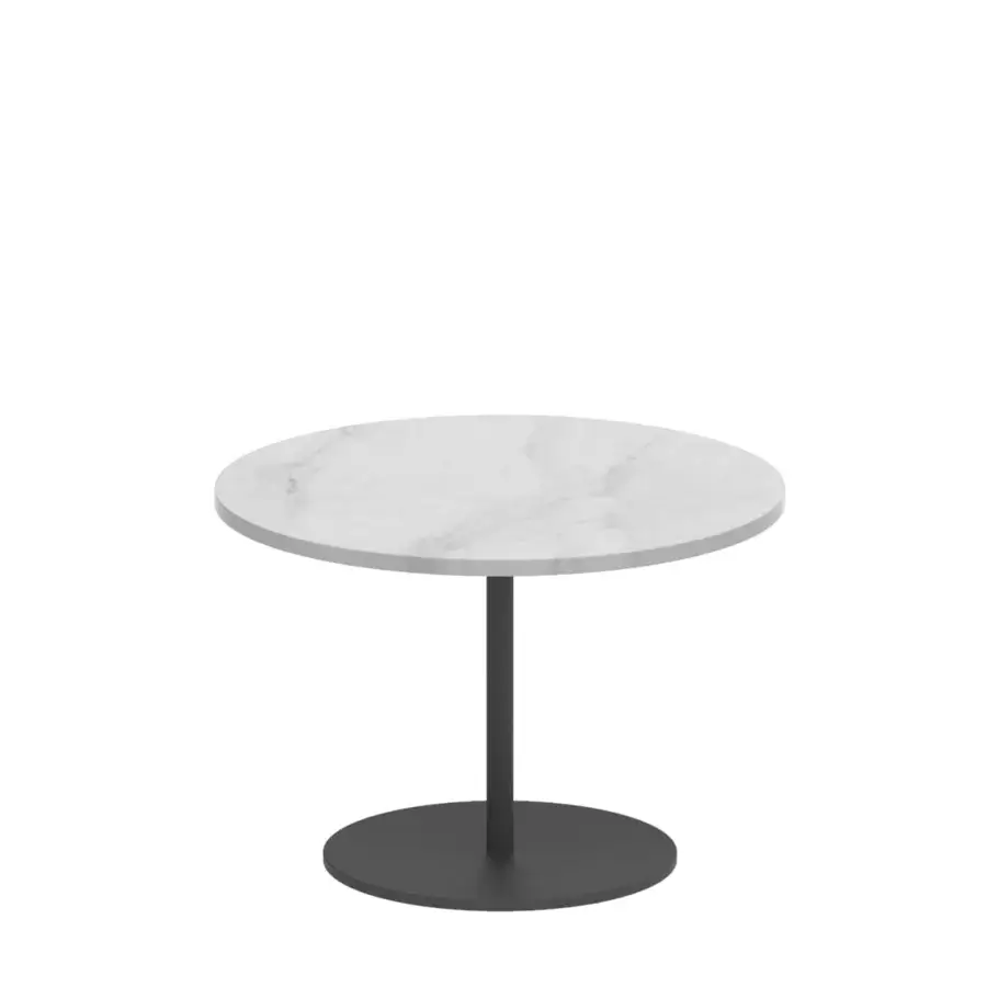 Exceptional Royal Botania Butler side table with enameled lava stone top and dark grey coated stainless steel base