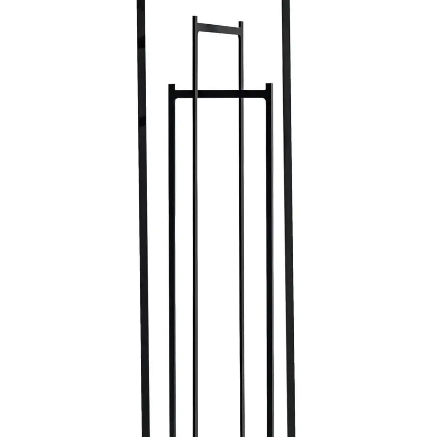 Exceptional Sovet Italia Clip coat stand crafted in laser-cut welded metal with a stark black matte finish