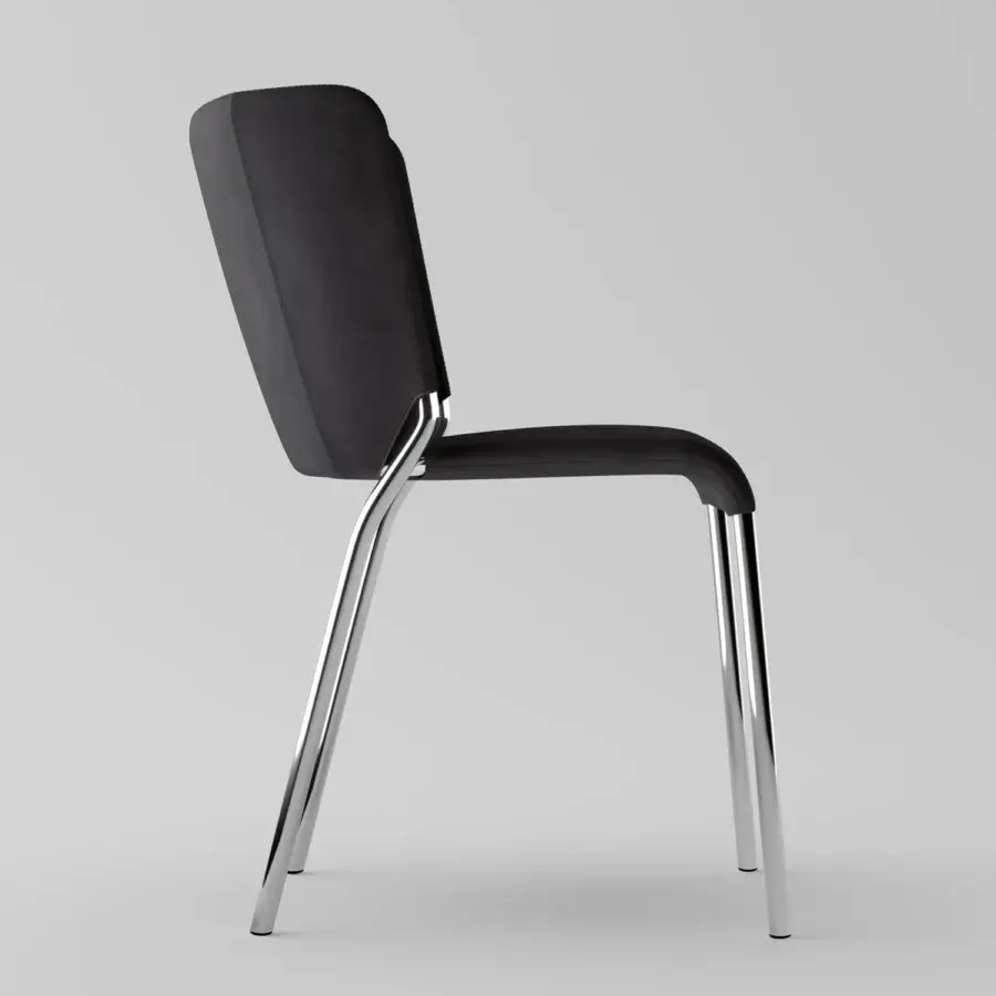 Distinguished Tonelli Design She chair in bent metal with finely processed black textile upholstery and external stitching