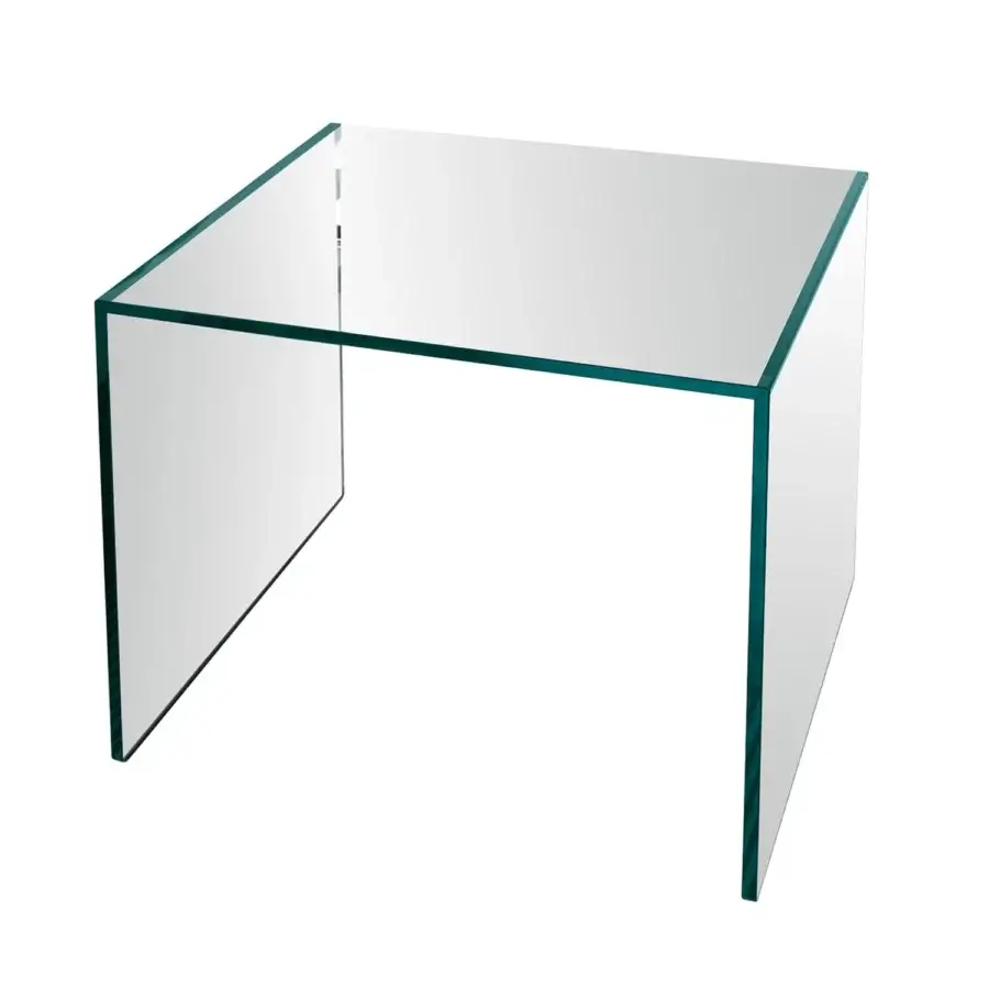 Elegant Tonelli Design Trio nightstand crafted in transparent glass with a subtle green tint