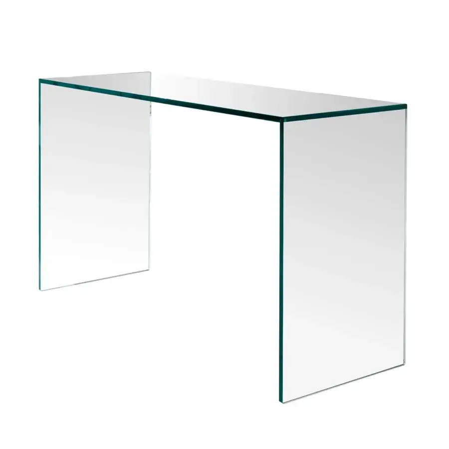 Superior Tonelli Design Gulliver console with a geometric form in transparent glass and glossy finish