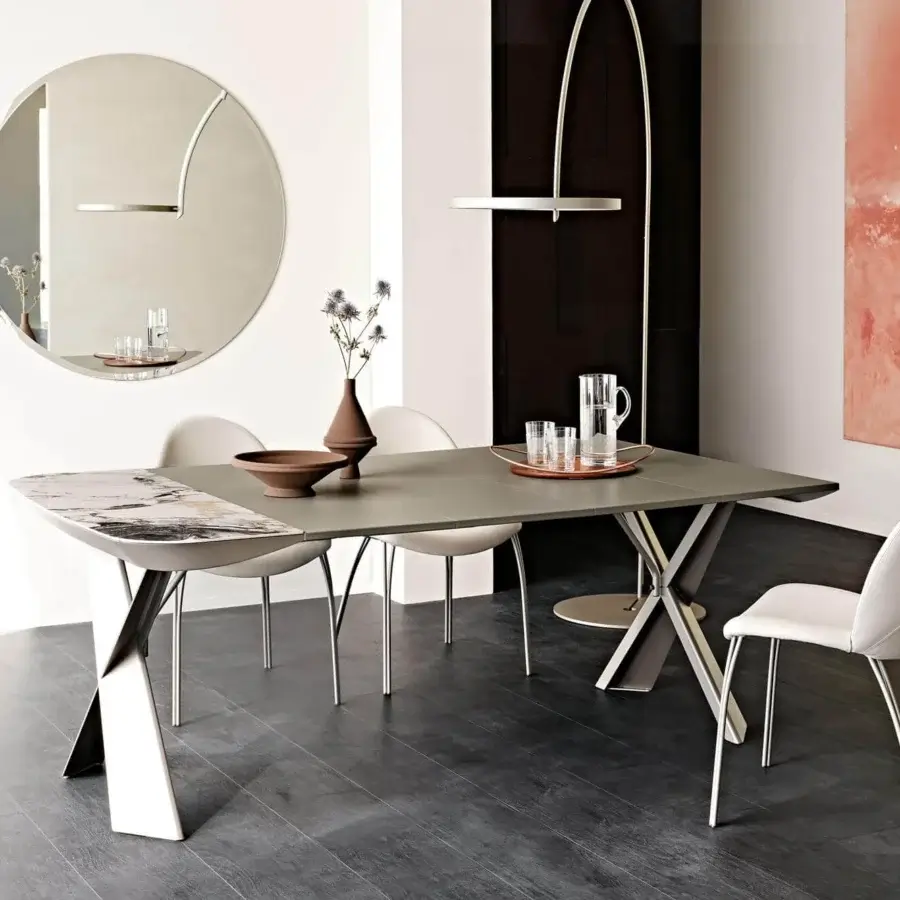 Exceptional Cattelan Italia Hawaii mirror with circular silhouette and subtly contrasting mirrored edge finish