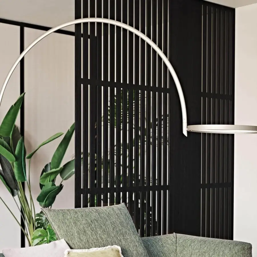 Superior Cattelan Italia Arx floor lamp with embossed lacquered steel structure in matte white finish