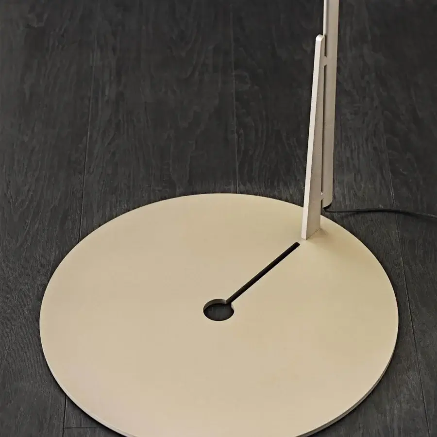 Elegant Cattelan Italia Arx floor lamp with embossed lacquered steel and a light beige matte base crafted with internal LED lights