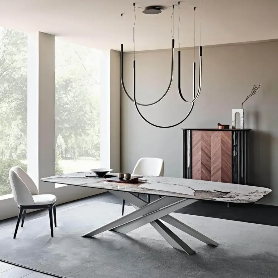 Exceptional Cattelan Italia Mariel chair with embracing form and refined wooden legs built in smooth white upholstery with meticulous stitching