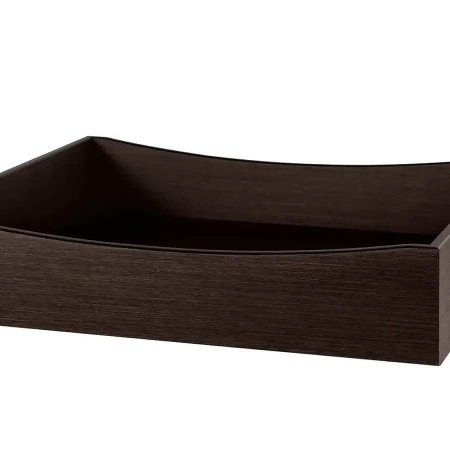 Exceptional Tonelli Design Grattacielo nightstand with wooden drawer and shelf in dark brown matte finish