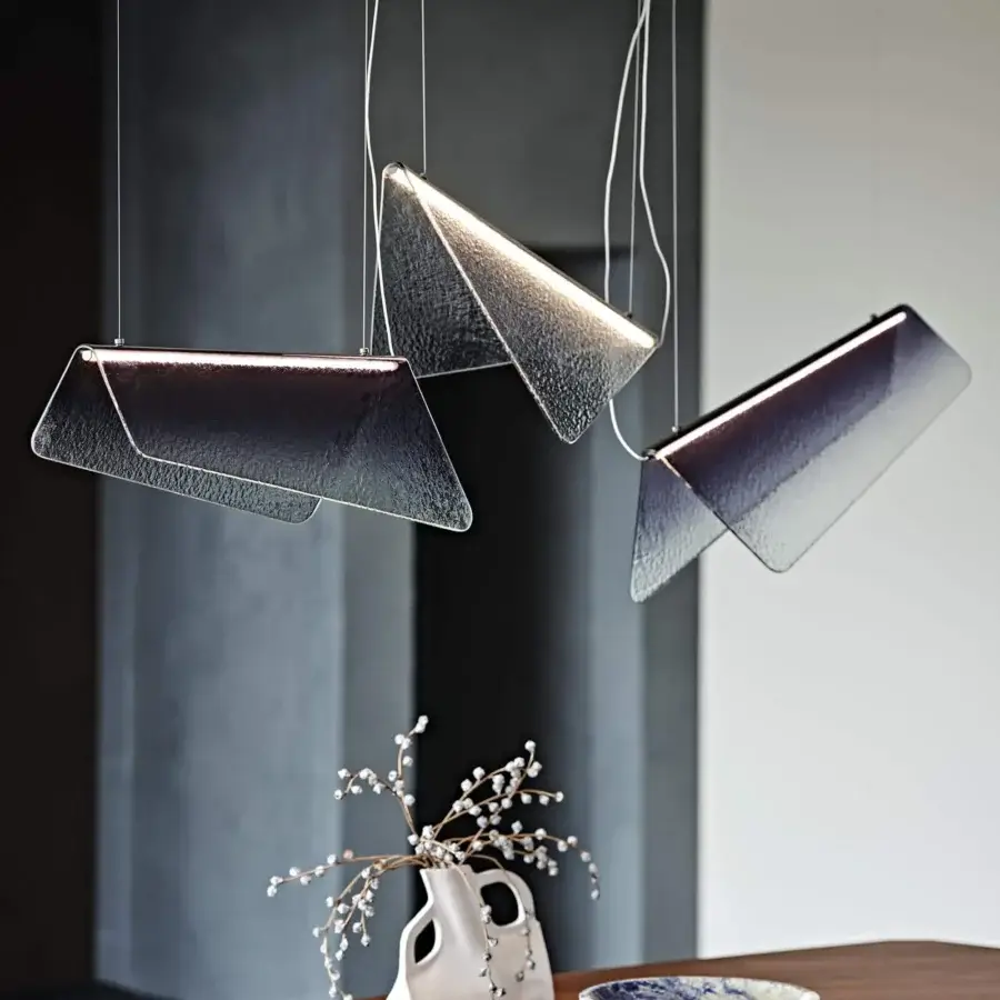 Captivating Cattelan Italia Velar suspension lamp with artistic transparent glass and gradient finish