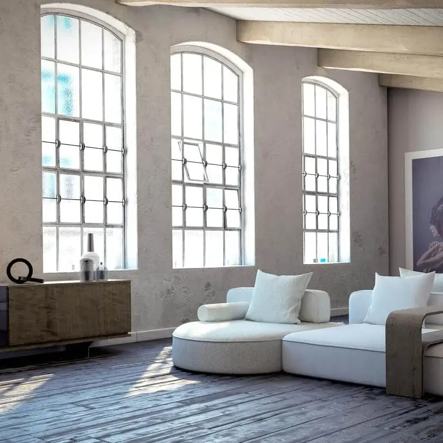 Exceptional Arketipo Back Pack sectional with soft cushions and quality wooden sections upholstered in matte white textile