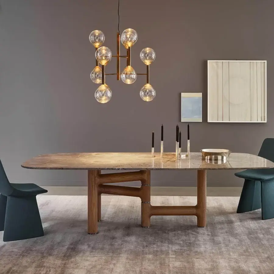 Superior Bonaldo Agea chair with a softly curved seat and refined steel structure upholstered in dark teal fabric with matte finish