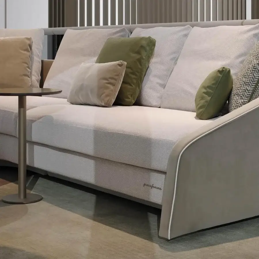 Superior Reflex Rondo coffee table with circular Marble Glass top and slender matte gray metal leg