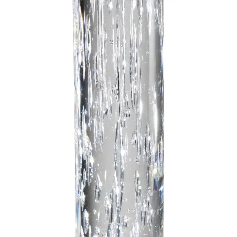 Exclusive Reflex Lucciola suspension lamp in clear Murano glass with elongated air bubbles and bronze finish