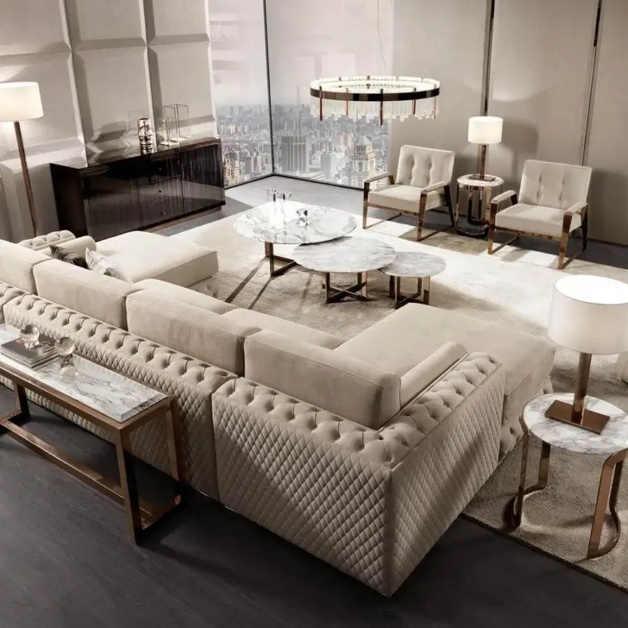 Exceptional DV Home Collection Windsor table lamp with glossy bronze metal and light beige cylindrical lampshade