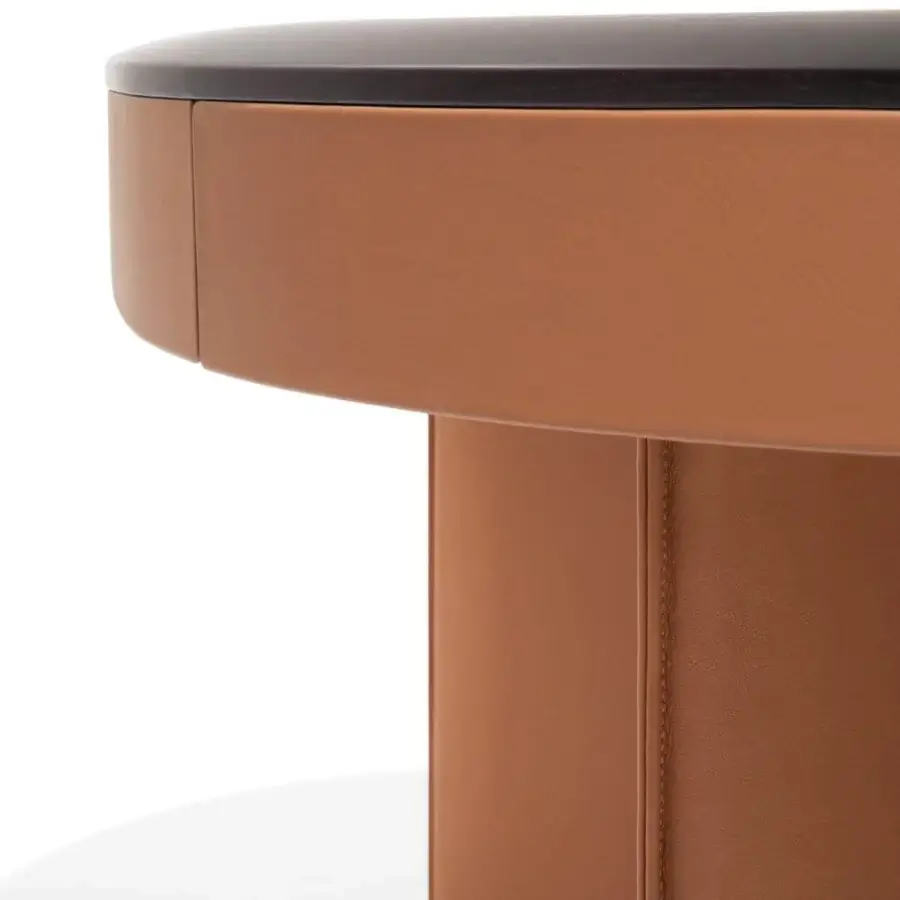 Meticulous Giorgetti Flamingo game table crafted with smoked glass, solid ash, and light brown leather upholstery