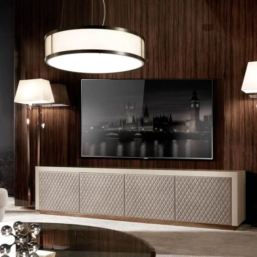 Elegant DV Home Collection Deco floor lamp with a reflective metal structure and square white fabric lampshade crafted in Italy